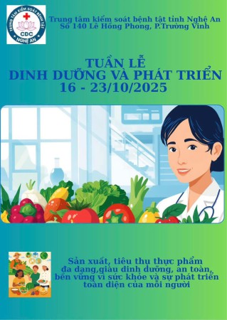 Thông điệp truyền thông :Tuần lễ “Dinh dưỡng và Phát triển” từ ngày 16 đến 23 tháng 10 năm 2025