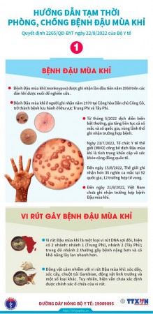Bộ Y tế: Hướng dẫn tạm thời giám sát bệnh đậu mùa khỉ