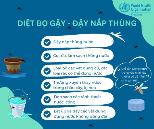 Diệt bọ gậy  - đậy nắp thùng