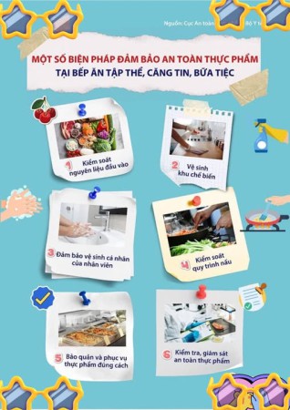Một số biện pháp đảm bảo an toàn thực phẩm tại bếp ăn tập thể, căng tin, bữa tiệc