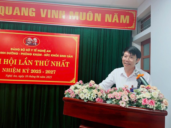 Chi bộ Dinh dưỡng - Phòng khám - Sức khỏe sinh sản Trung tâm Kiểm soát bệnh tật tỉnh tổ chức Đại hội lần thứ nhất nhiệm kỳ 2025-2027.