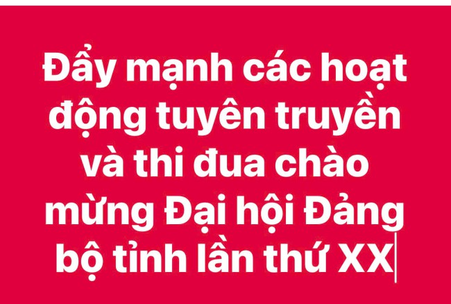 Đẩy mạnh các hoạt động tuyên truyên và thi đua chào mừng Đại hội Đảng bộ tỉnh lần thứ XX